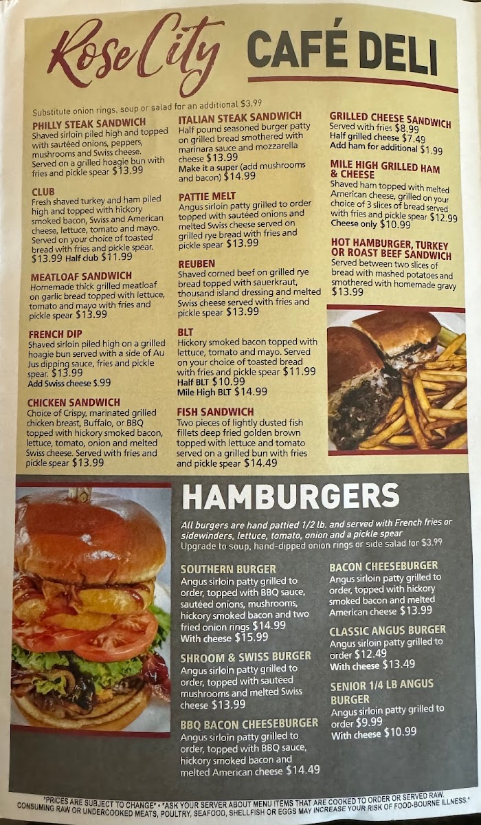 Rose City Cafe Menu - Image 6